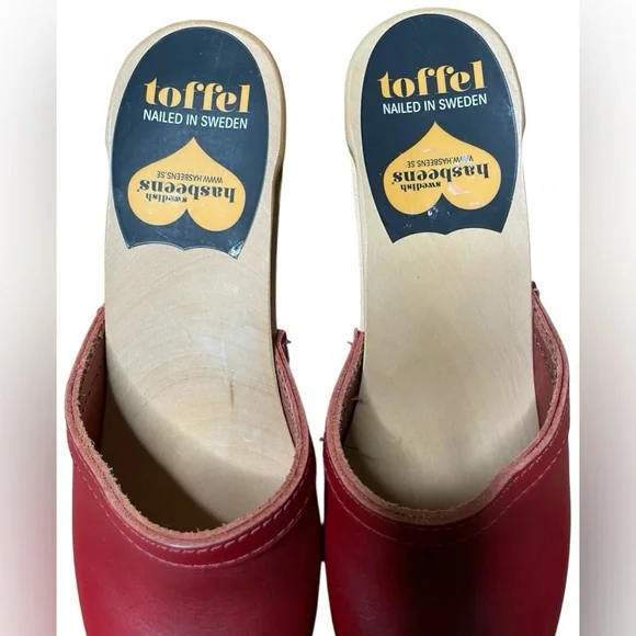 Swedish Hasbeens Grease Sky High Sandal Women's Size 36 / US 6 Red - Picture 10 of 12